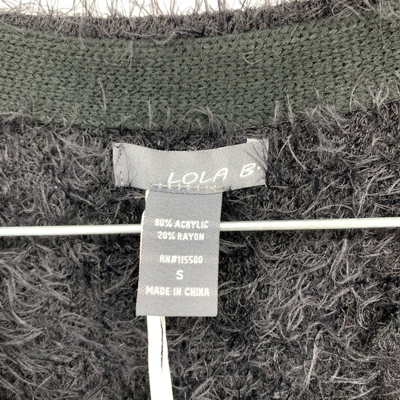 NWT-Lola B. Cardigan Black+White Very Soft - Picture 7 of 11
